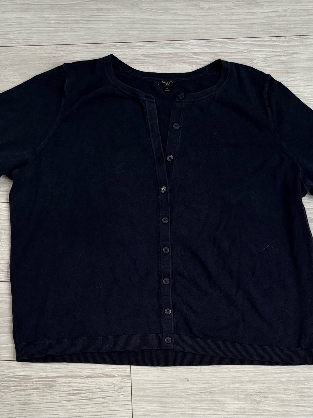 Talbots Navy Blue Button-Up Women’s Crewneck Cardigan 2X